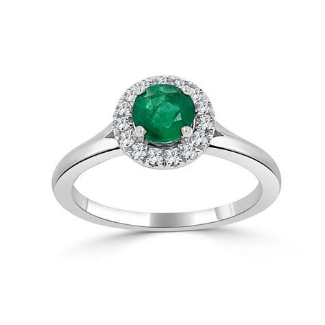 May Birthstone Halo Gold Ring – Bailey's Fine Jewelry