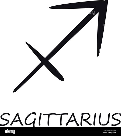 Sagittarius zodiac sign black vector illustration Stock Vector Image ...