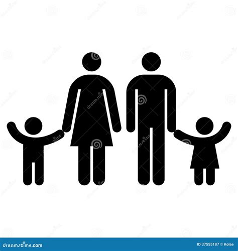 Family Symbol In Simple Figures Vector Illustration | CartoonDealer.com #19261874