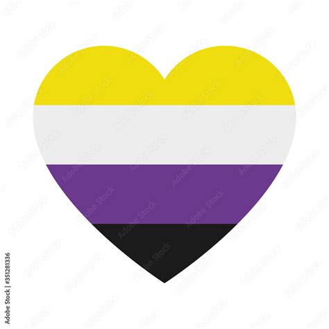 non binary flag in heart shape, flat style Stock Vector | Adobe Stock