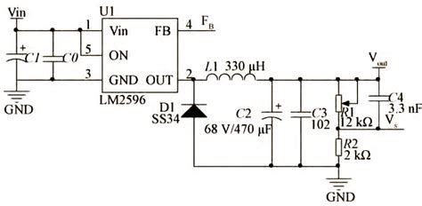 LM2596 Circuit: Adjustable Regulated DC Power Supply