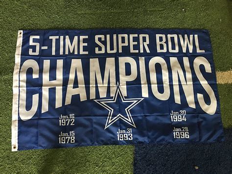 Dallas Cowboys, 5-Time Super Bowl Champions, Flag | ubicaciondepersonas ...