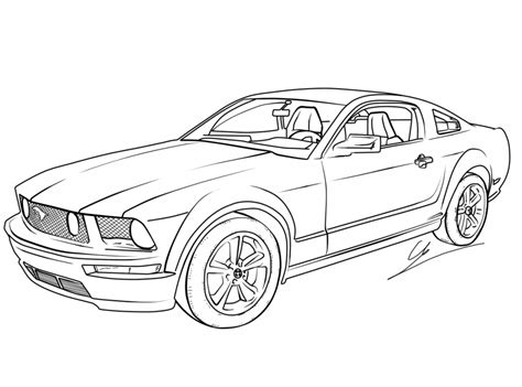 Mustang Outline Drawing at GetDrawings | Free download