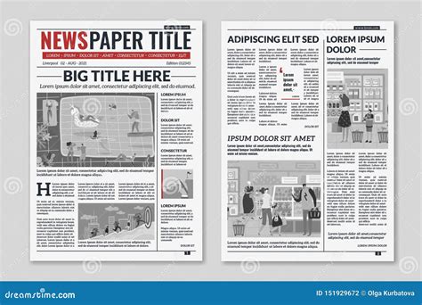 Newspaper Layout. News Column Articles Newsprint Magazine Design ...