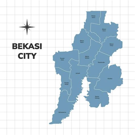 Bekasi city map illustration. Map of cities in Indonesia 36272026 ...