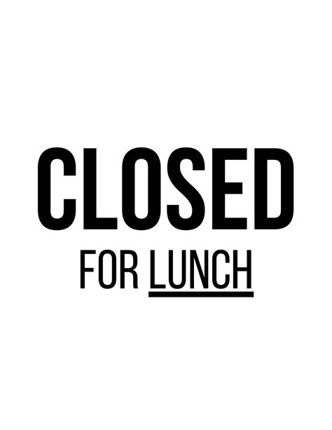 Closed Sign Template - Lunch Download Printable PDF | Templateroller