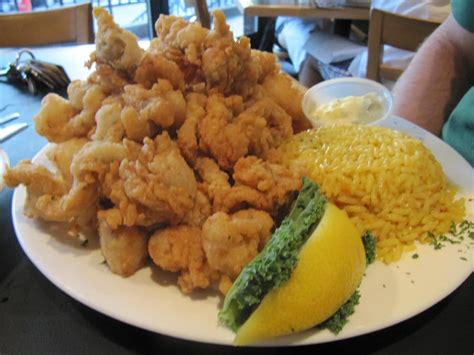 Fried Seafood Platter with rice pilaf - Yelp