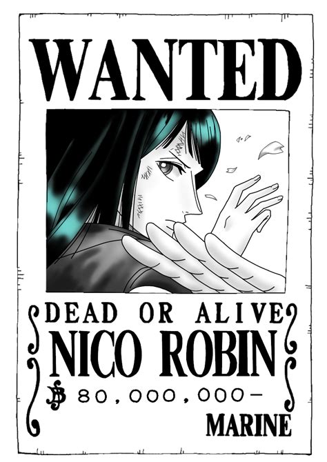 Nico Robin wanted poster by trille130 on DeviantArt