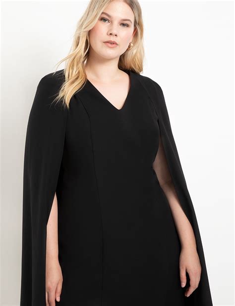 Sharp Shouldered Cape Dress | Women's Plus Size Dresses | ELOQUII in ...