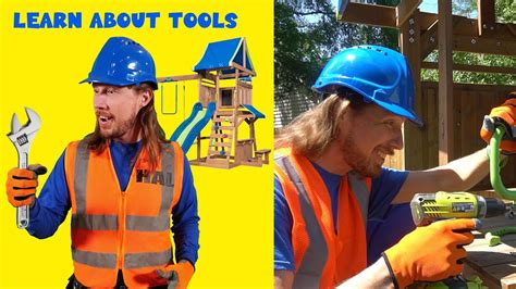 Handyman Hal uses Tools to build a swing set for kids | Learn Tools ...