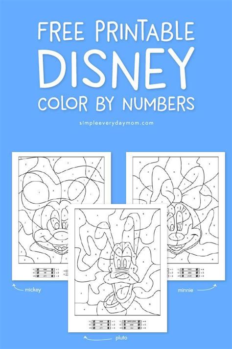 Free Disney Color By Number Printables For Kids | Disney activities, Fun activities for kids ...