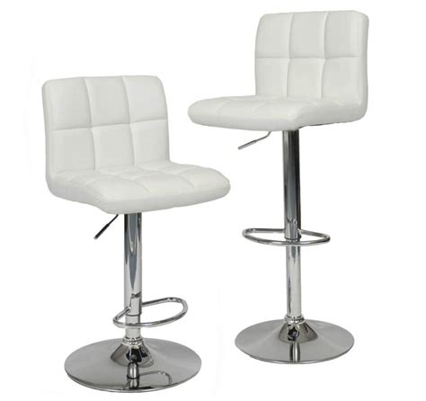 35 Stylish Modern Adjustable White Leather Bar Stools - Home Stratosphere