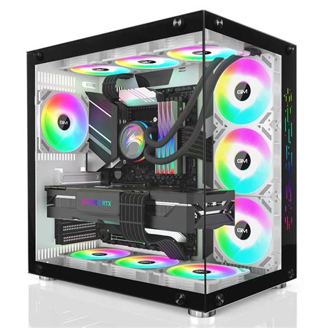 Buy GIM ATX Mid-Tower PC Case White 10 Pre-Installed 120mm RGB Fans ...