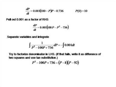 Application of a differential equation to population biology - YouTube