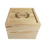 Wooden Monogram Keepsake Sliding Box