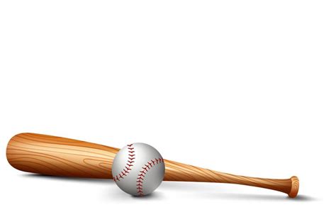 Wooden bat and baseball 372165 Vector Art at Vecteezy