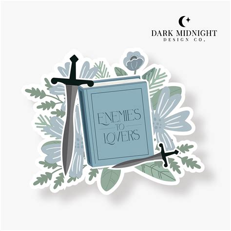 Enemies to Lovers - Floral Book Tropes Sticker – Dark Midnight Design Co