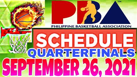 PBA GAME SCHEDULE | SEPTEMBER 26, 2021 - YouTube