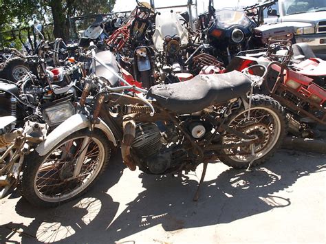 Channelview Texas motorcycle salvage yards Land's Cycles 2010 Bone yard junkyard parts bike ...