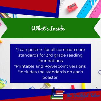 3rd Grade- I Can Statements Reading Foundations- ELA- Printable and Powerpoint | Made By Teachers