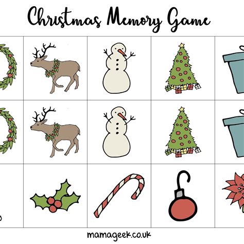 Free Christmas printables – Memory Game | Mama Geek