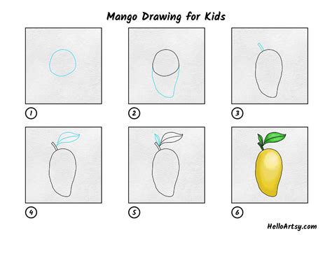 Mango Drawing for Kids - HelloArtsy