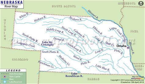 Nebraska River Map | Discover the Nebraska Rivers