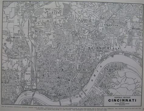 1939 Vintage CINCINNATI City Map of Cincinnati Ohio Street Map - Etsy ...