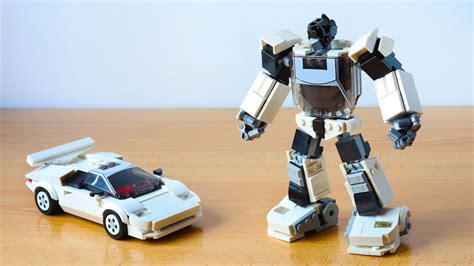 LEGO Lamborghini Countach but it's a Transformer (robot mode) MOC | Brick Finds & Flips