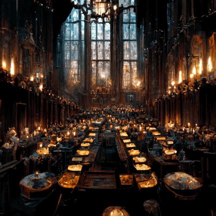 Hogwarts Great Hall Feast Banquet as drawn by AI : r/harrypotter