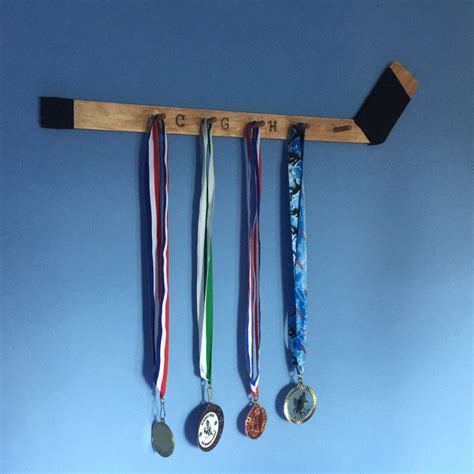 Hockey Stick Medal Holder Medallion Display Hockey Wall | Etsy | Hockey decor, Custom hockey ...