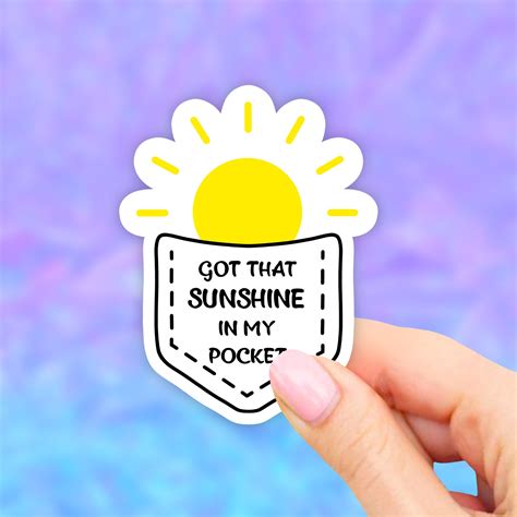 Sunshine in My Pocket Sticker Sun Laptop Stickers Water - Etsy