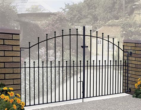 Manor Wrought Iron Style Double Metal Driveway Gates | 48" High | Cheap Manor Wrought Iron Style ...