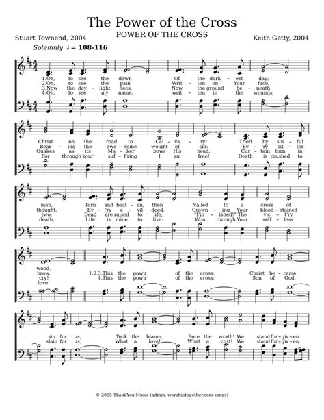 The Power of the Cross sheet music for Piano download free in PDF or MIDI