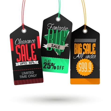 Premium Vector | Pack of three sale labels in realistic style