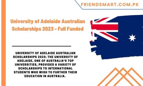 University of Adelaide Australian Scholarships 2023 - Full Funded