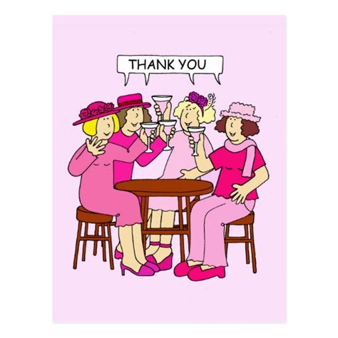 Breast Cancer Support, Thank you, ladies in pink. Postcard | Zazzle.com