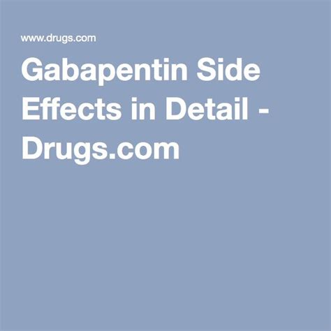 Gabapentin Side Effects: Common, Severe, Long Term | Side effects, Health info, Fibromyalgia