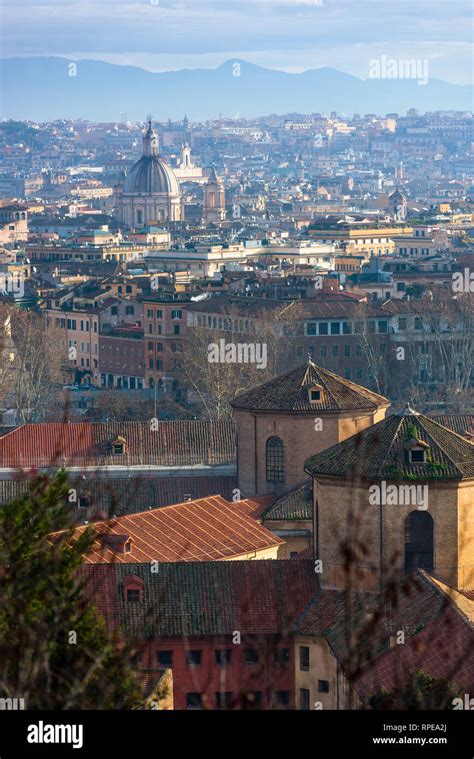 Janiculum hill, Rome, view or city Stock Photo - Alamy