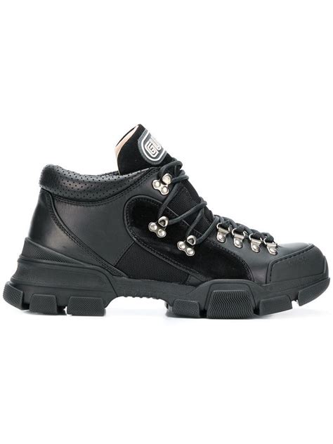 Gucci Leather Flashtrek Sneakers in Black for Men - Lyst