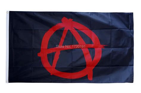 Free shipping anarchy red flag 5 ft* 3 ft 100% polyester Anarchist Socialist protest-in Flags ...