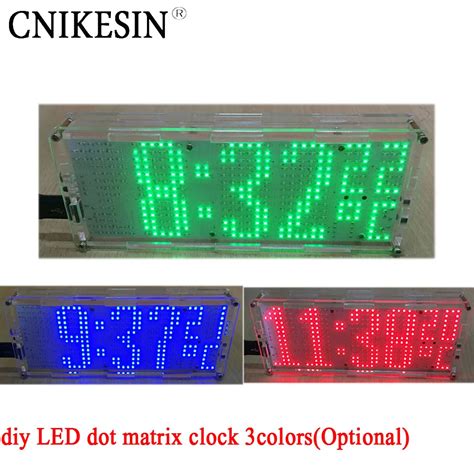 CNIKESIN diy LED dot matrix clock chip welding practice 51 MCU with temperature controlled diy ...