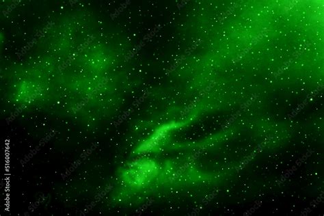 Green galaxy space background. Starry night sky background. Night sky with stars. Stock 일러스트레이션 ...