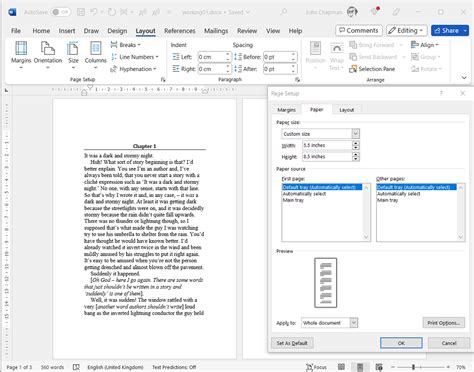 Guide to Getting Published - Setting the page size in MS Word