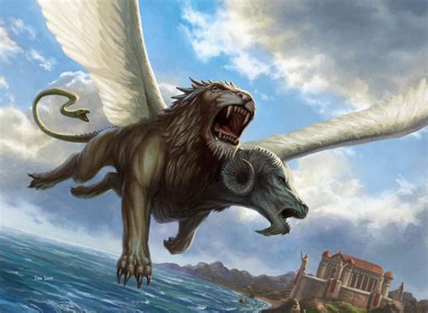 Coastline Chimera MtG Art from Theros Set by Dan Scott - Art of Magic: the Gathering