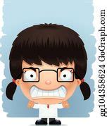 9 Angry Cartoon Girl Scientist Clip Art | Royalty Free - GoGraph
