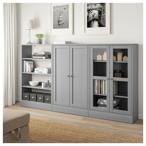 HAVSTA Storage combination w/glass doors - gray. IKEA Canada - IKEA | Ikea living room, Living ...