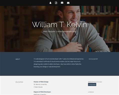 Kelvin - Bootstrap Resume Template - TemplateMag