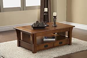 Amazon.com - Mission Mission Style Lift Top Coffee Table Set in Medium Oak - Coffee Tables