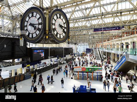 Waterloo Train Station and clock, Waterloo Station, London, Britain ...